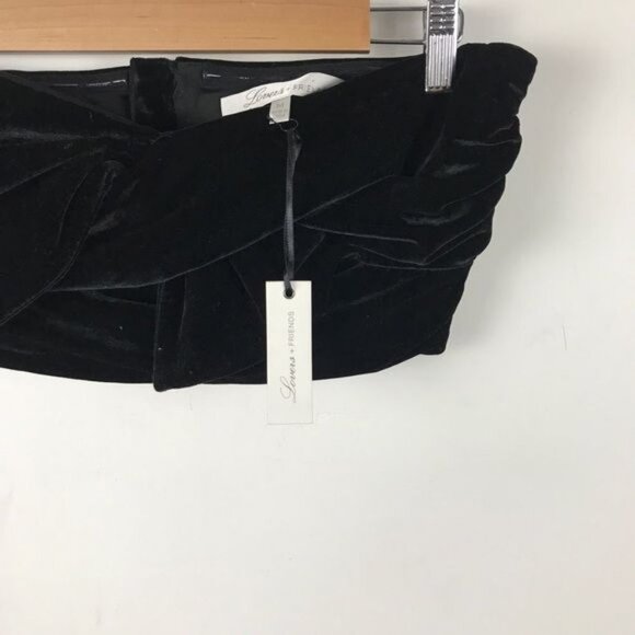 NWT‎ Lovers + Friends Twist Turn Velvet Crop Top in Black Size Large - Picture 6 of 9